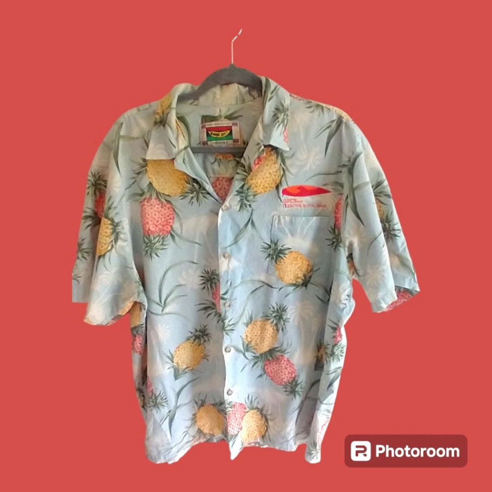 Vintage Banana Jack Men Hawaiian Honolulu‎ Shirt with Pineapples Multicolor XL